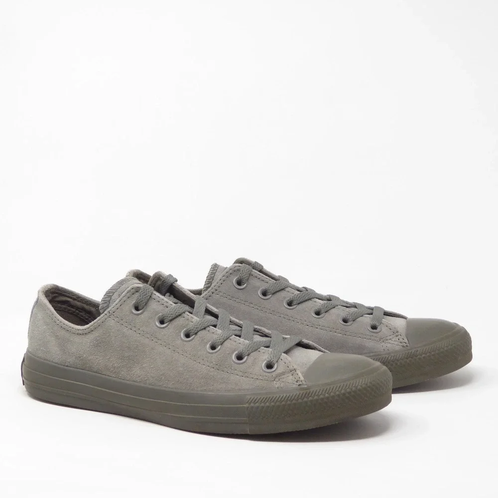 Converse Chuck Taylor Monochrome Low Top Grey Suede Sneakers Mens 8 / Womens 10